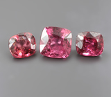 Набор из 3 пурпурновато-красных шпинелей 1,77 карата 
