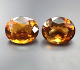 Пара цитринов мадейра высокой чистоты 5,86 карата