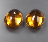 Пара цитринов мадейра высокой чистоты 5,75 карата