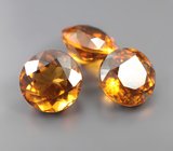 Набор из 3 чистейших цитринов мадейра 6,15 карата