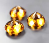 Набор из 3 чистейших цитринов мадейра 6,15 карата