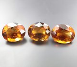 Крупный набор из 3 чистейших цитринов мадейра 12,13 карата