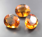 Крупный набор из 3 чистейших цитринов мадейра 12,13 карата 