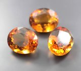 Крупный набор из 3 чистейших цитринов мадейра 12,13 карата
