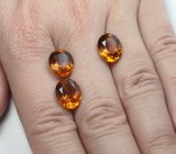 Крупный набор из 3 чистейших цитринов мадейра 12,13 карата