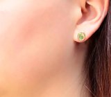 Крупные золотые пусеты с яркими ограненными эфиопскими опалами 2,29 карата