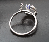 Золотое кольцо "Подкова на счастье" с чистейшим танзанитом 0,5 карата и бриллиантами