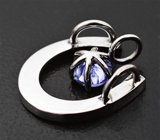 Золотой сборный кулон "Подкова на счастье" с чистейшим танзанитом 0,5 карата и бриллиантами