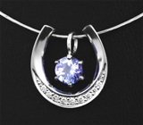 Золотой сборный кулон "Подкова на счастье" с чистейшим танзанитом 0,5 карата и бриллиантами Золото