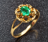 Золотое кольцо с невероятно-ярким уральским изумрудом 0,57 карата