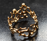 Золотое кольцо с яркими насыщенными уральскими александритами 0,17 карата и бриллиантами