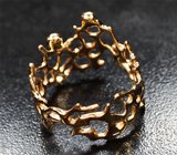 Золотое кольцо с яркими насыщенными уральскими александритами 0,17 карата и бриллиантами Золото