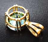 Кулон с крупным голубовато-зеленым муассанитом 5,24 карата