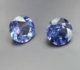 Пара танзанитов 2,02 карата 