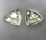 Пара резных зеленых аметистов 10,37 карата