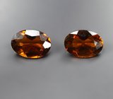 Пара желтовато-оранжевых турмалинов 1,37 карата 