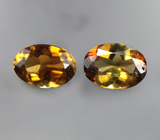 Пара зеленовато-желтых турмалинов 1,28 карата 