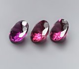 Набор из 3 чистейших родолитов 2,64 карата