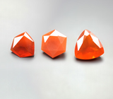 Набор из 3 мексиканских ограненных «огненных» опалов 1,99 карата 