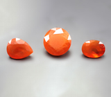 Набор из 3 мексиканских ограненных «огненных» опалов 2,69 карата 