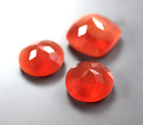 Набор из 3 мексиканских ограненных «огненных» опалов 4,65 карата 
