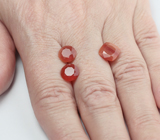 Набор из 3 мексиканских ограненных «огненных» опалов 4,65 карата 