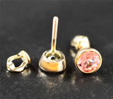 Золотые пусеты с разноцветными турмалинами 1,62 карата Золото