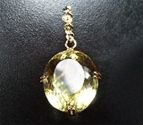 Массивный золотой кулон с чистейшим крупным лимонным цитрином 46,45 карата