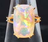 Золотое кольцо с крупным опалом редкой огранки 4,94 карата