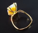 Золотое кольцо с крупным опалом редкой огранки 4,94 карата