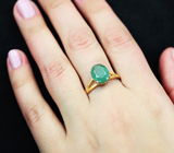 Золотое кольцо с насыщенным уральским изумрудом 3,04 карата Золото