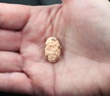 Золотой кулон с крупным резным solid кораллом 10,74 карата и бриллиантами