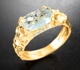 Золотое кольцо с редким параиба турмалином 1,91 карата и бриллиантами Золото