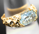 Золотое кольцо с редким параиба турмалином 1,91 карата и бриллиантами Золото