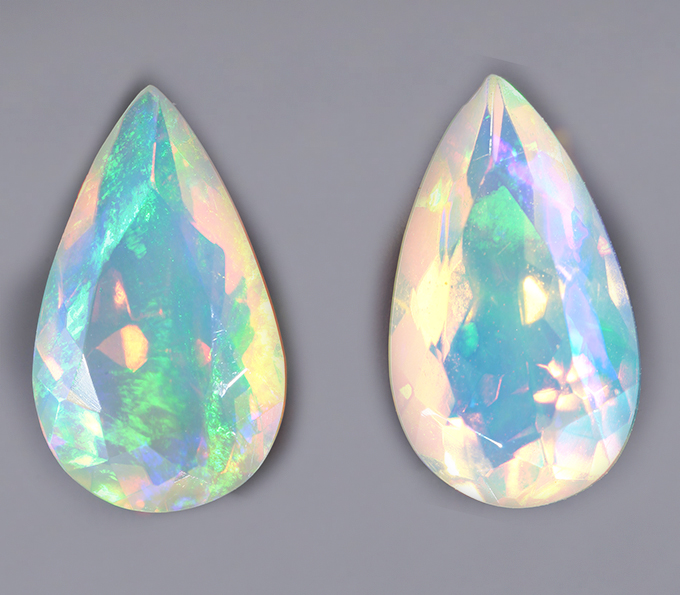 Пара ограненных эфиопских опалов 2,61 карата