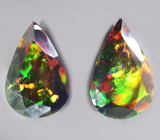 Пара ограненных черных опалов 3,76 карата 