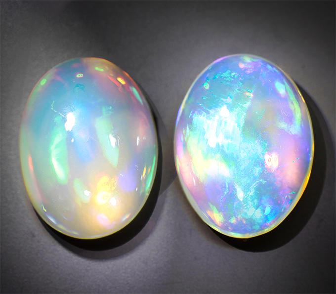Пара кристаллических эфиопских опалов 6,63 карата
