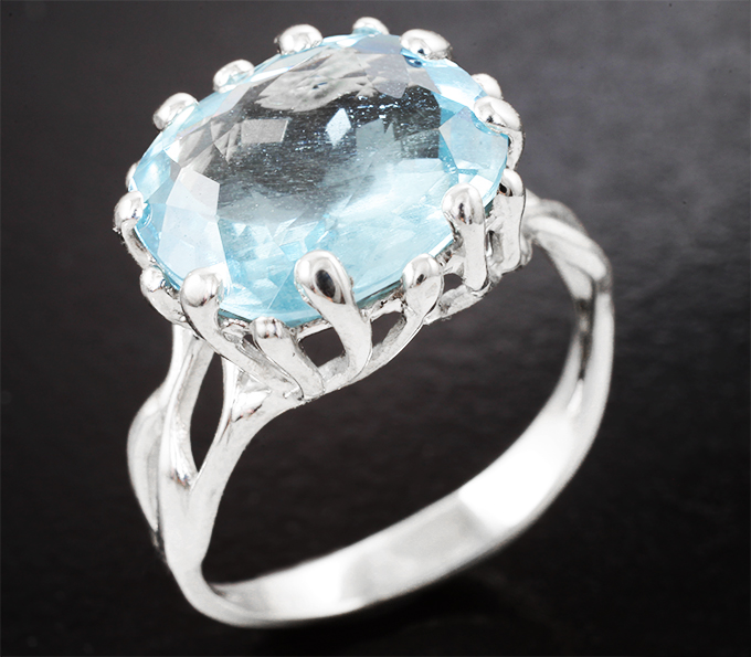 Кольцо с аквамарином 5,95 карата