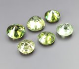 Набор из 6 демантоидов 1,03 карата