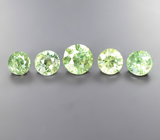 Набор из 5 демантоидов 0,8 карата 