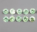 Набор из 10 демантоидов 0,77 карата