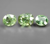 Высокая дисперсия! Крупный набор из 3 демантоидов 3,07 карата 