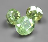 Высокая дисперсия! Крупный набор из 3 демантоидов 2,71 карата