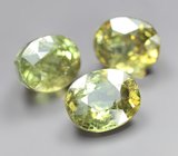 Высокая дисперсия! Крупный набор из 3 демантоидов 3,67 карата