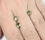 Высокая дисперсия! Крупный набор из 3 демантоидов 3,67 карата 