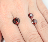 Набор из 3 оранжевых цирконов высокой чистоты 6,89 карата 