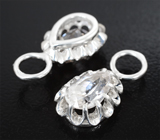 Подвесы для серег с бесцветными цирконами 5,06 карата