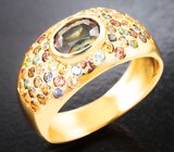 Комплект с андалузитами 2,62 карата и разноцветными сапфирами