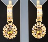 Комплект с андалузитами 2,62 карата и разноцветными сапфирами