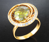 Комплект с желтыми сфенами 11,26 карата и бесцветными цирконами